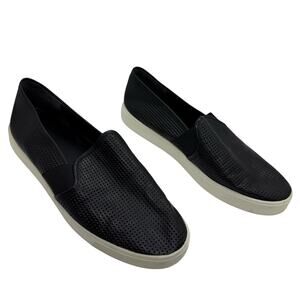 Vince Blair Perforated Leather Slip On Sneaker Black size 9